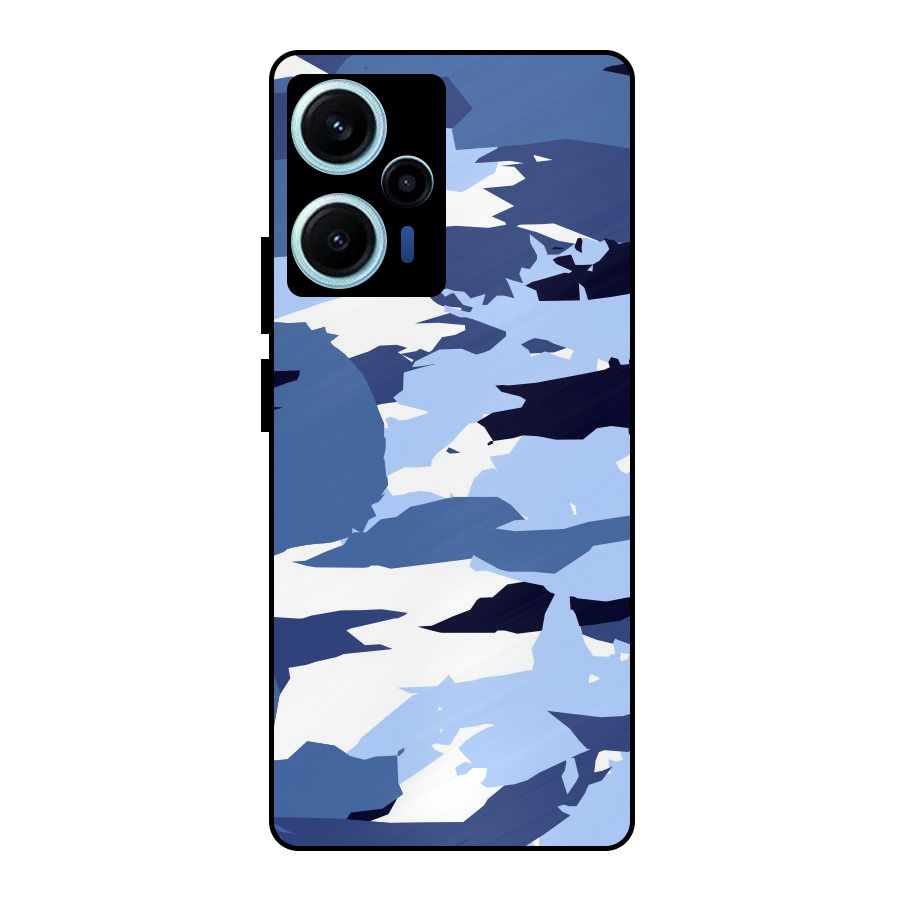 Blue White Canvas Metal Back Case for Poco F5