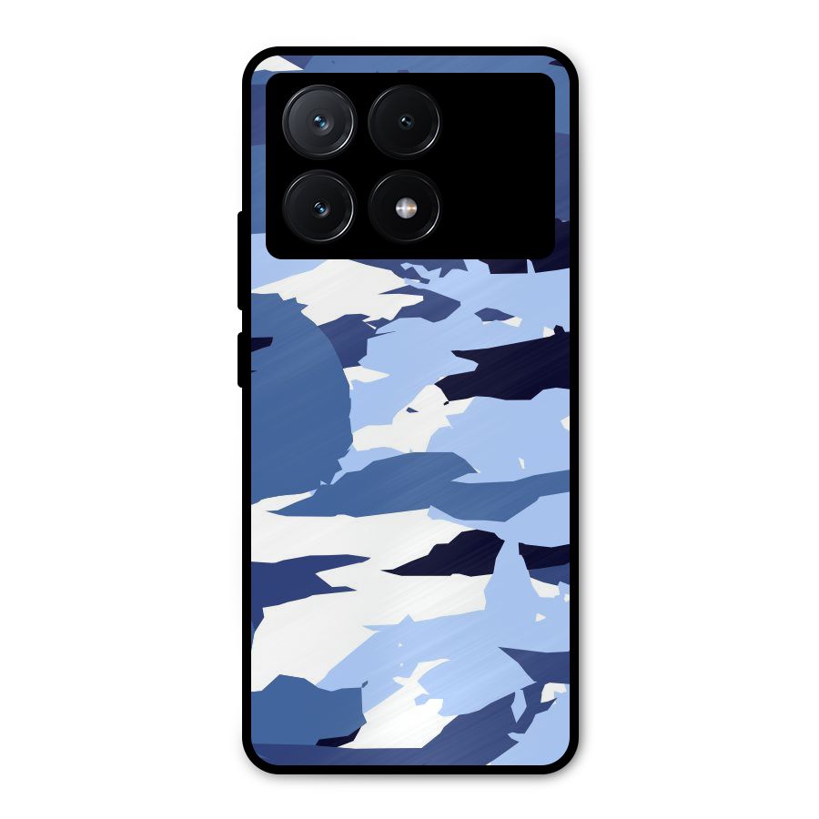 Blue White Canvas Metal Back Case for Poco X6 Pro