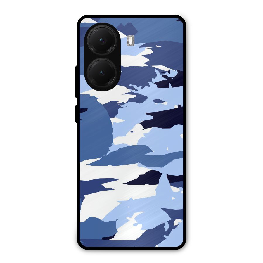 Blue White Canvas Metal Back Case for Poco X7 Pro
