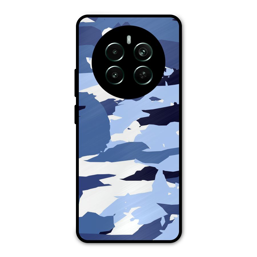 Blue White Canvas Metal Back Case for Realme 12 Pro Plus