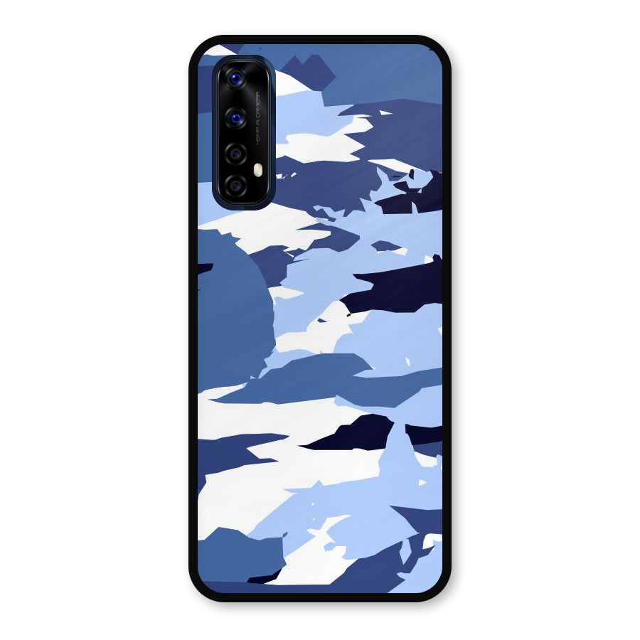 Blue White Canvas Metal Back Case for Realme 7