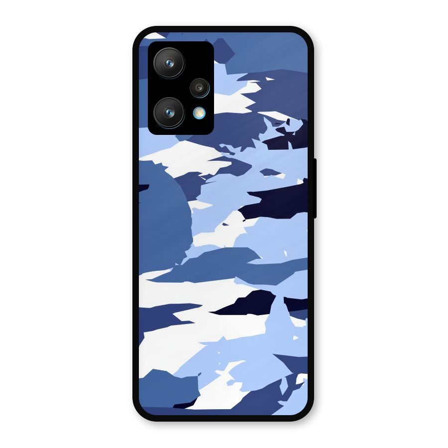 Blue White Canvas Metal Back Case for Realme 9 Pro Plus 5G