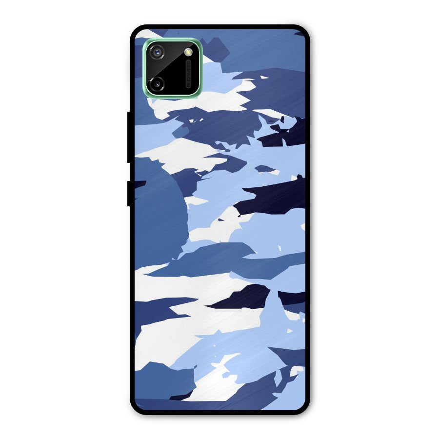 Blue White Canvas Metal Back Case for Realme C11
