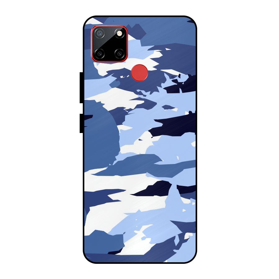 Blue White Canvas Metal Back Case for Realme C12