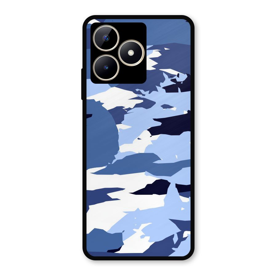 Blue White Canvas Metal Back Case for Realme C53