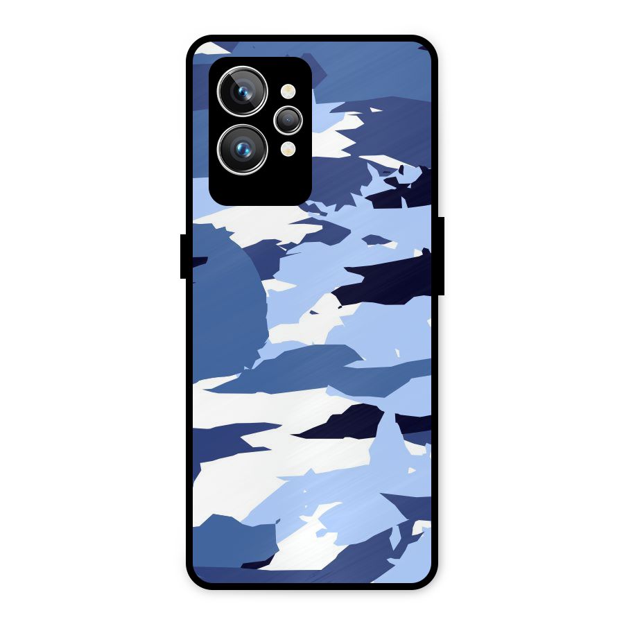 Blue White Canvas Metal Back Case for Realme GT2 Pro