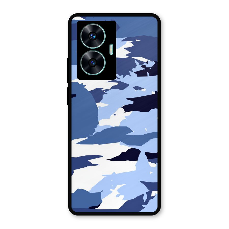 Blue White Canvas Metal Back Case for Realme Narzo N55