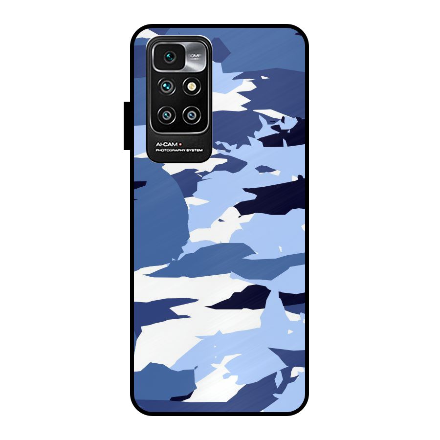 Blue White Canvas Metal Back Case for Redmi 10 Prime