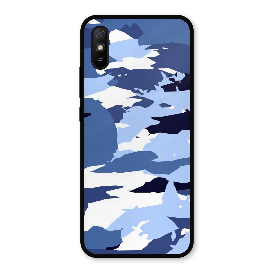 Blue White Canvas Metal Back Case for Redmi 9a