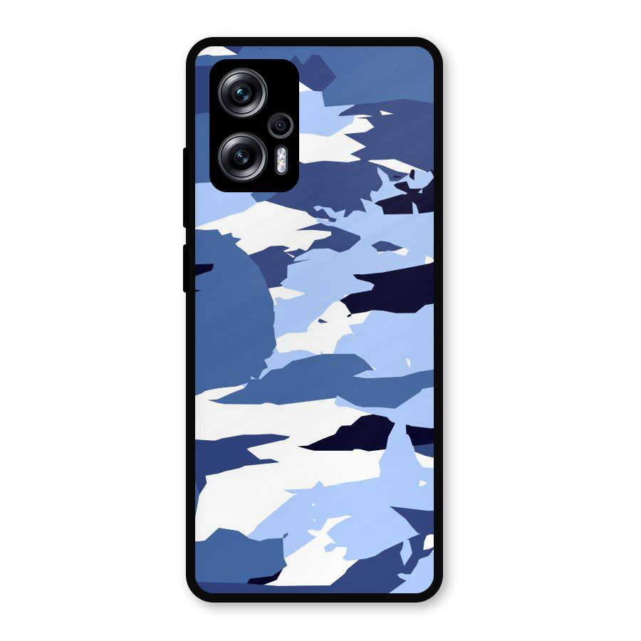 Blue White Canvas Metal Back Case for Redmi K50i