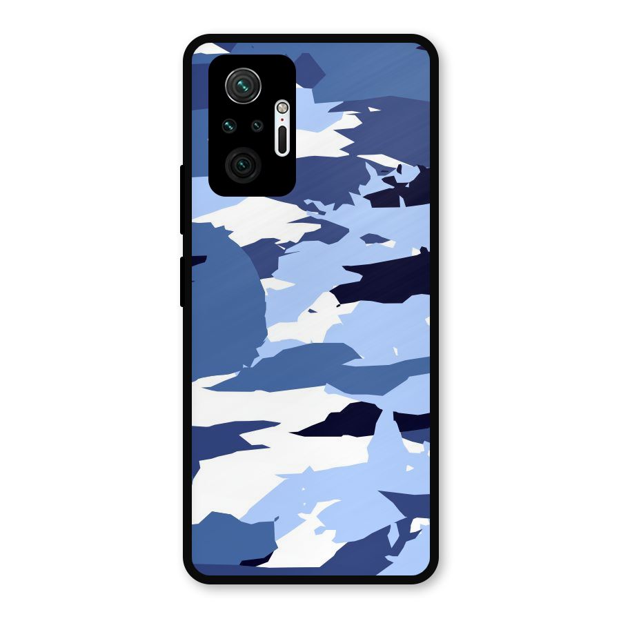 Blue White Canvas Metal Back Case for Redmi Note 10 Pro