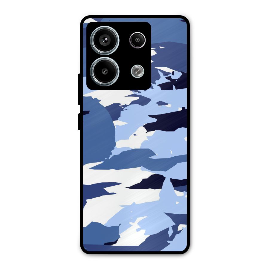 Blue White Canvas Metal Back Case for Redmi Note 13 Pro 5G