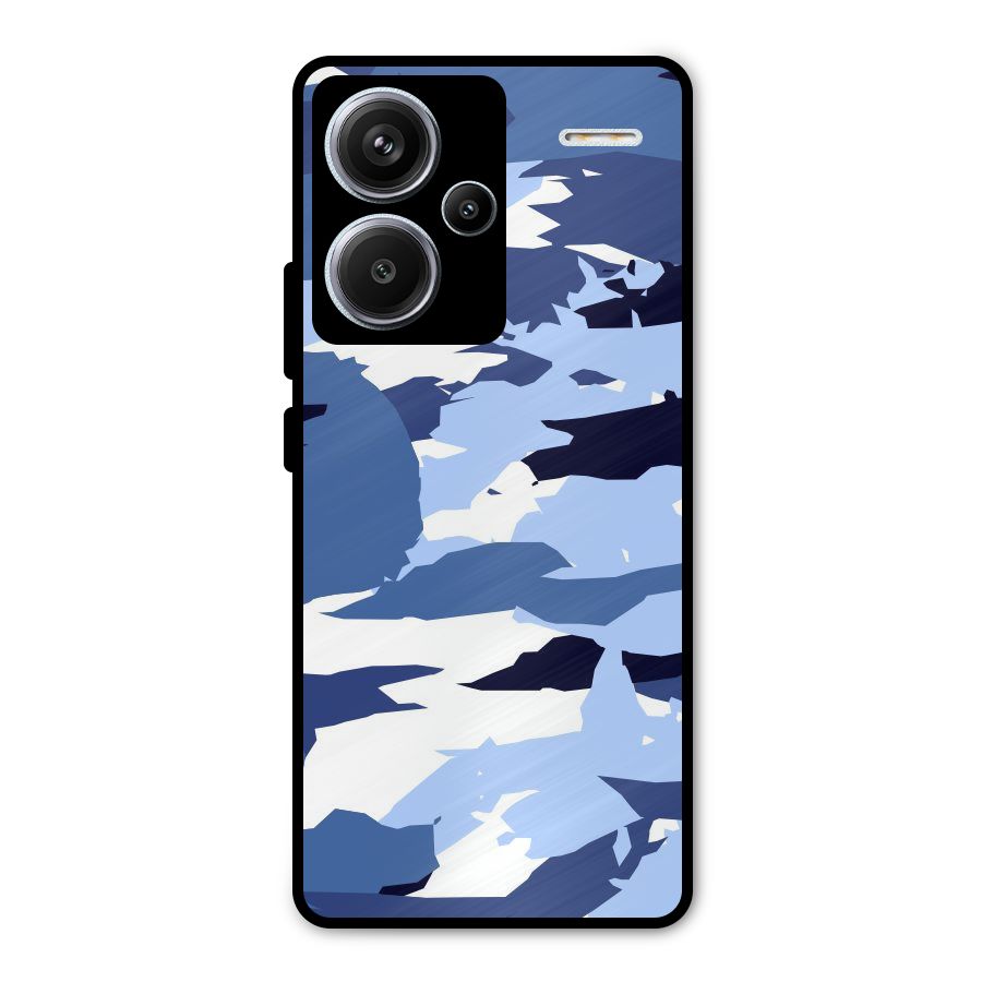 Blue White Canvas Metal Back Case for Redmi Note 13 Pro Plus
