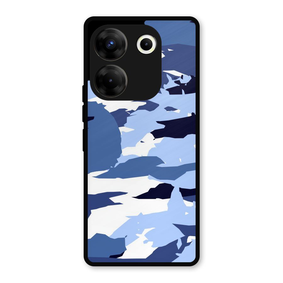 Blue White Canvas Metal Back Case for Tecno Camon 20