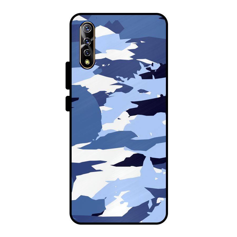 Blue White Canvas Metal Back Case for Vivo S1