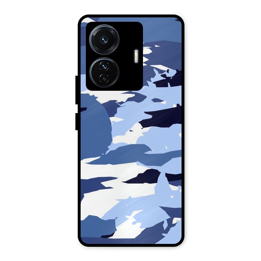 Blue White Canvas Metal Back Case for Vivo T1 Pro