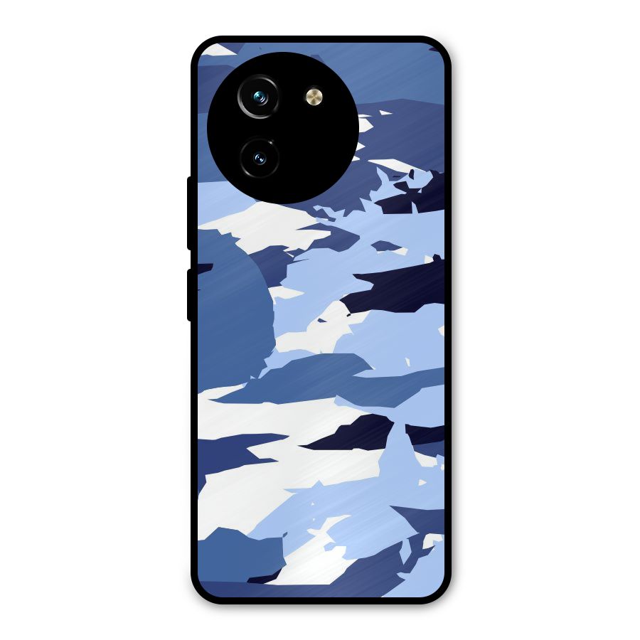 Blue White Canvas Metal Back Case for Vivo T3x
