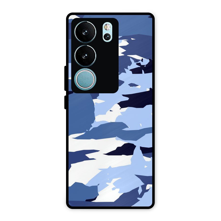 Blue White Canvas Metal Back Case for Vivo V29