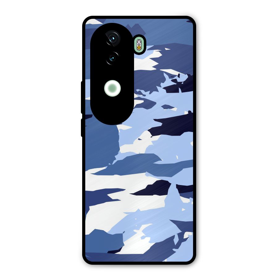 Blue White Canvas Metal Back Case for Vivo V40e