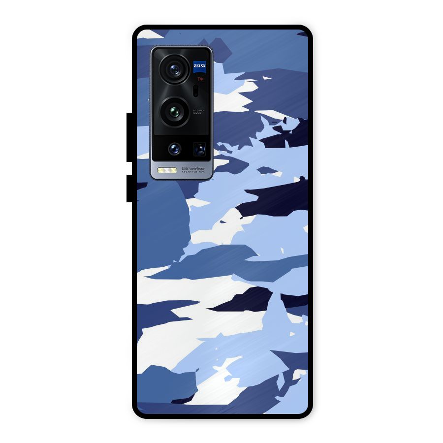 Blue White Canvas Metal Back Case for Vivo X60 Pro Plus