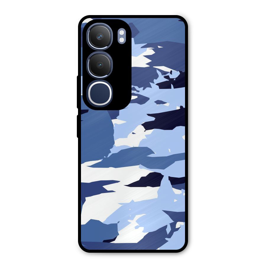 Blue White Canvas Metal Back Case for Vivo Y29