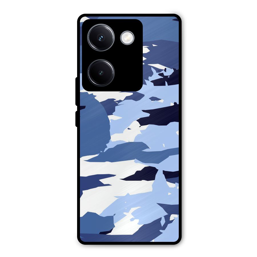 Blue White Canvas Metal Back Case for Vivo Y300 Plus