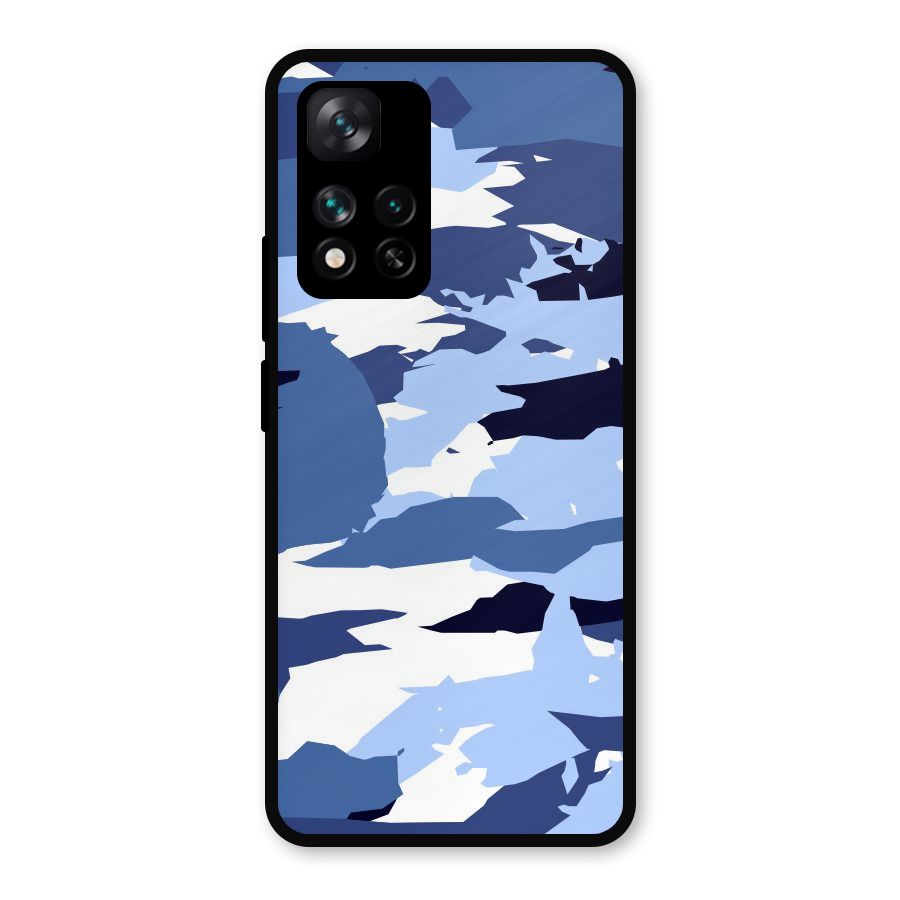 Blue White Canvas Metal Back Case for Xiaomi 11i Hypercharge 5G