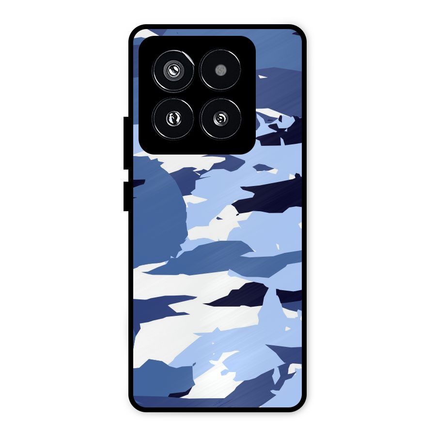Blue White Canvas Metal Back Case for Xiaomi 14 Pro