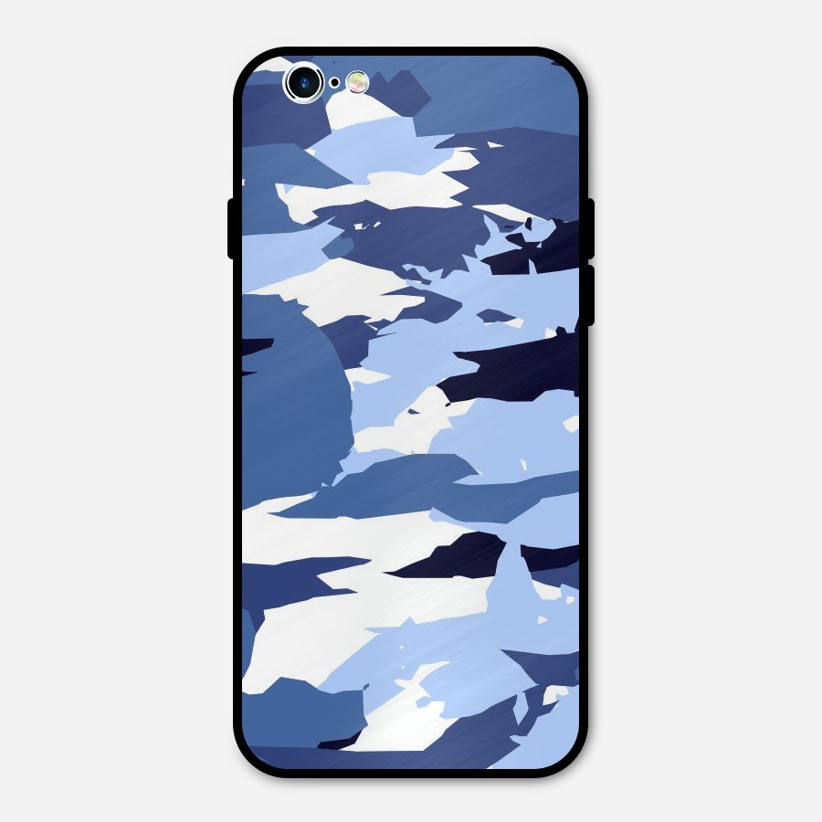 Blue White Canvas Metal Back Case for iPhone 6 6s