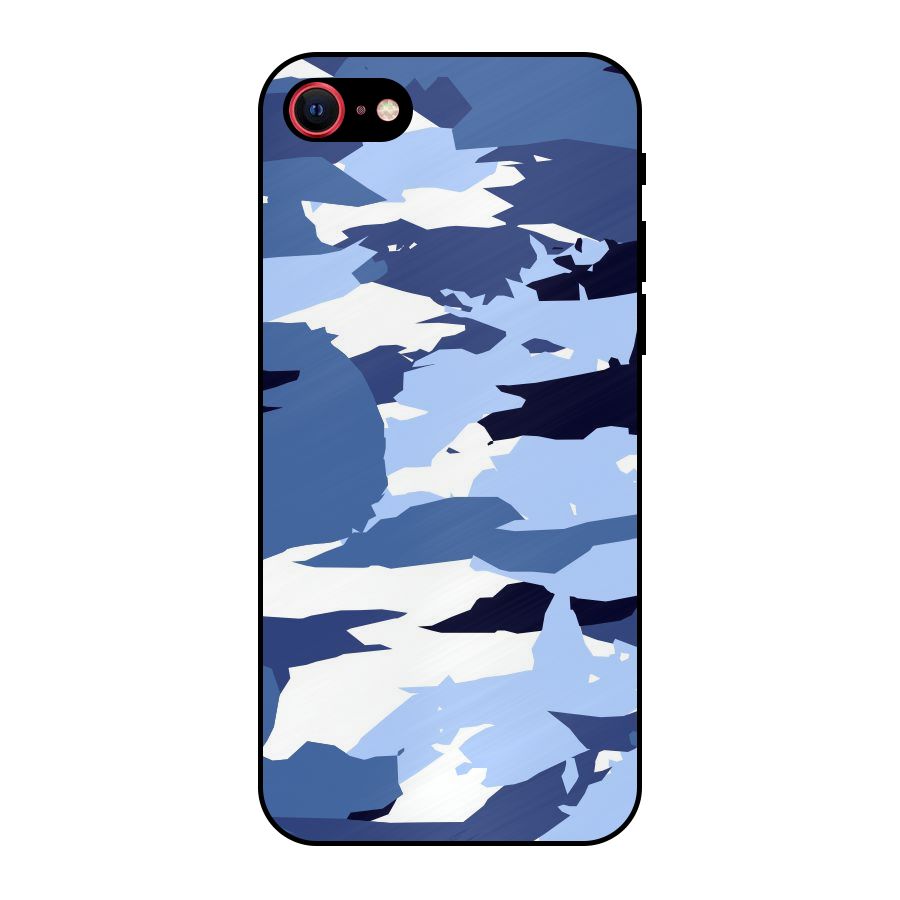 Blue White Canvas Metal Back Case for iPhone 7