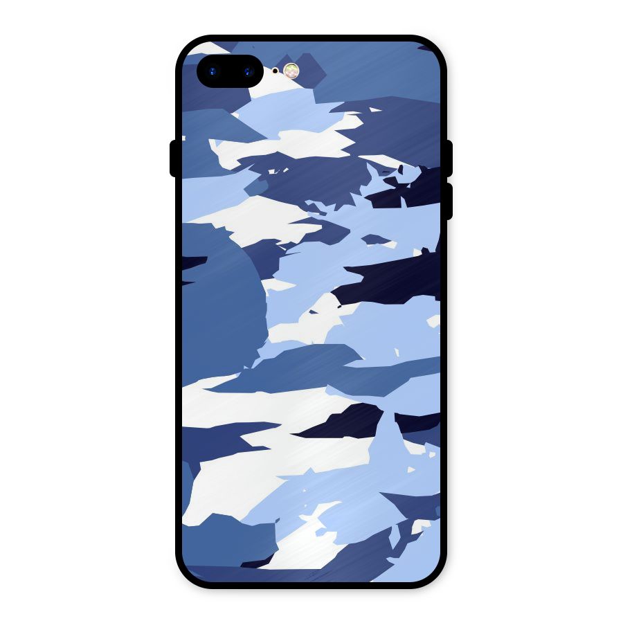 Blue White Canvas Metal Back Case for iPhone 8 Plus
