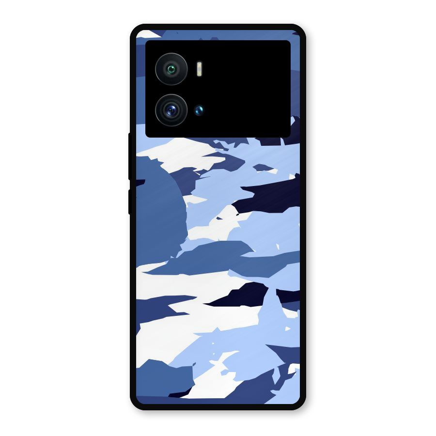 Blue White Canvas Metal Back Case for iQOO 9 Pro
