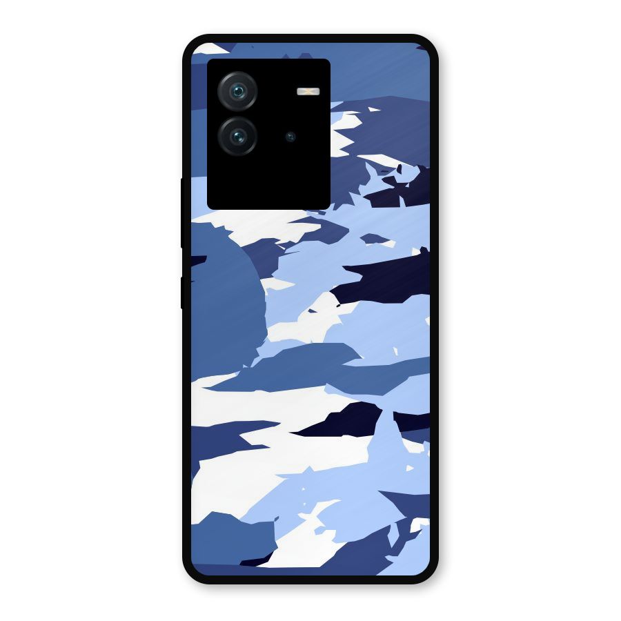 Blue White Canvas Metal Back Case for iQOO Neo 6 5G