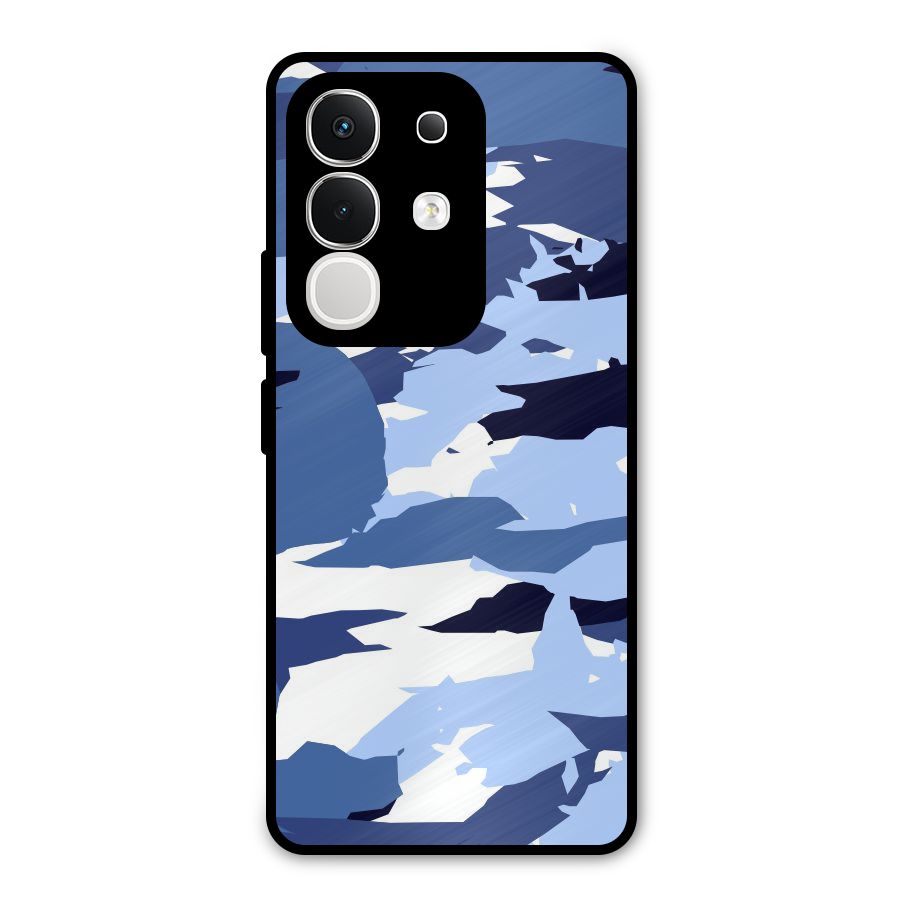 Blue White Canvas Metal Back Case for iQOO Z10x