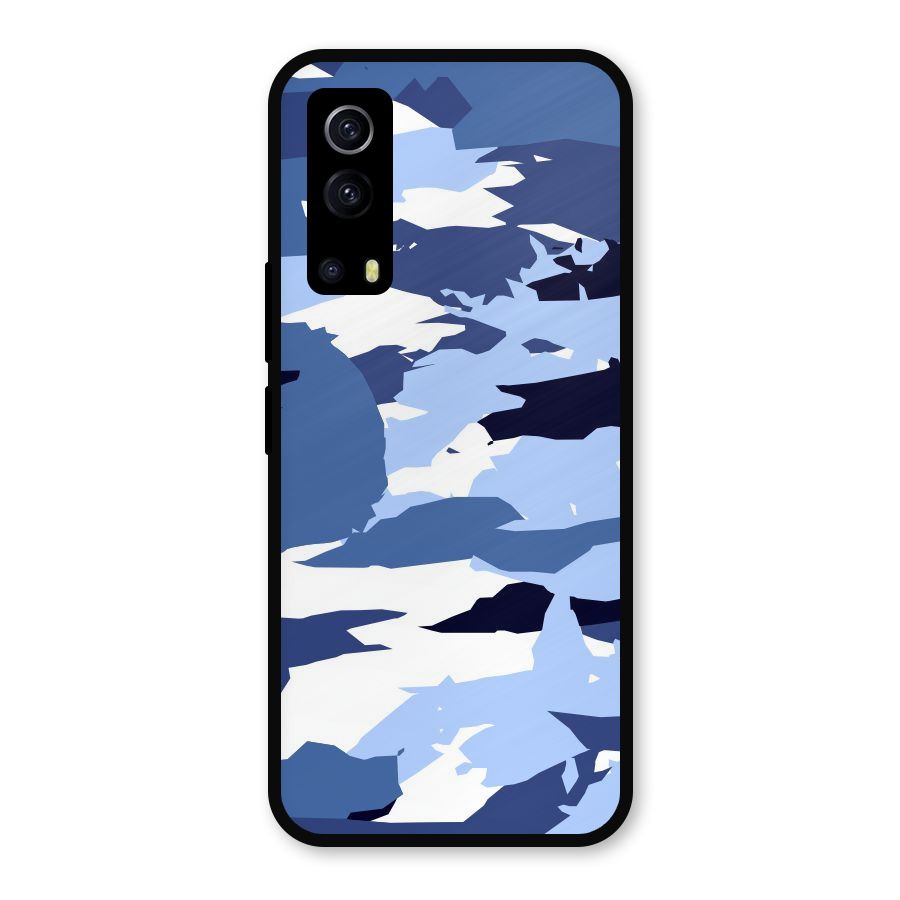 Blue White Canvas Metal Back Case for iQOO Z3