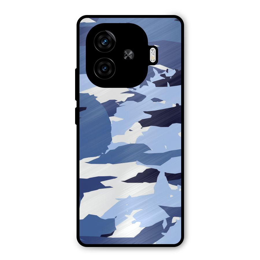 Blue White Canvas Metal Back Case for iQOO Z9 Turbo