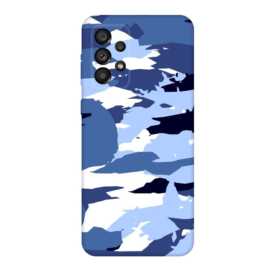 Blue White Canvas Original Polycarbonate Back Case for Galaxy A73 5G