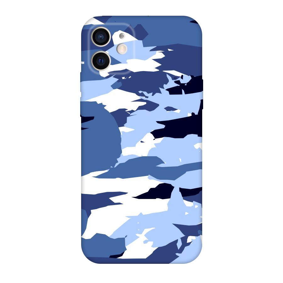 Blue White Canvas Original Polycarbonate Back Case for iPhone 12