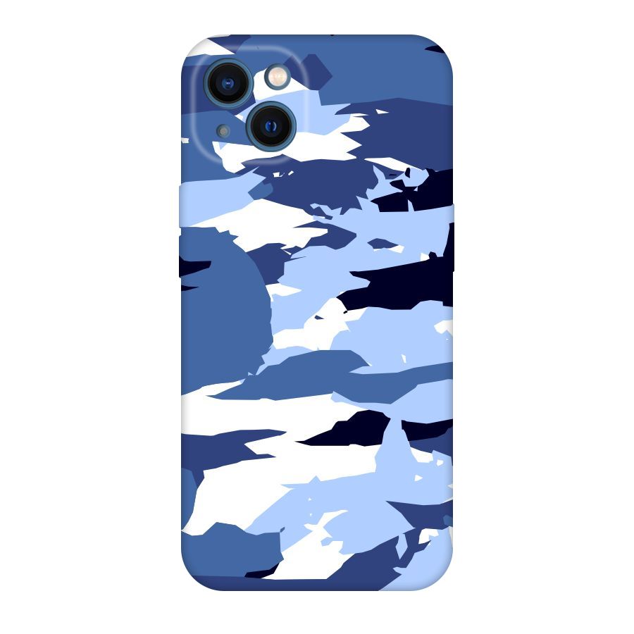 Blue White Canvas Original Polycarbonate Back Case for iPhone 13