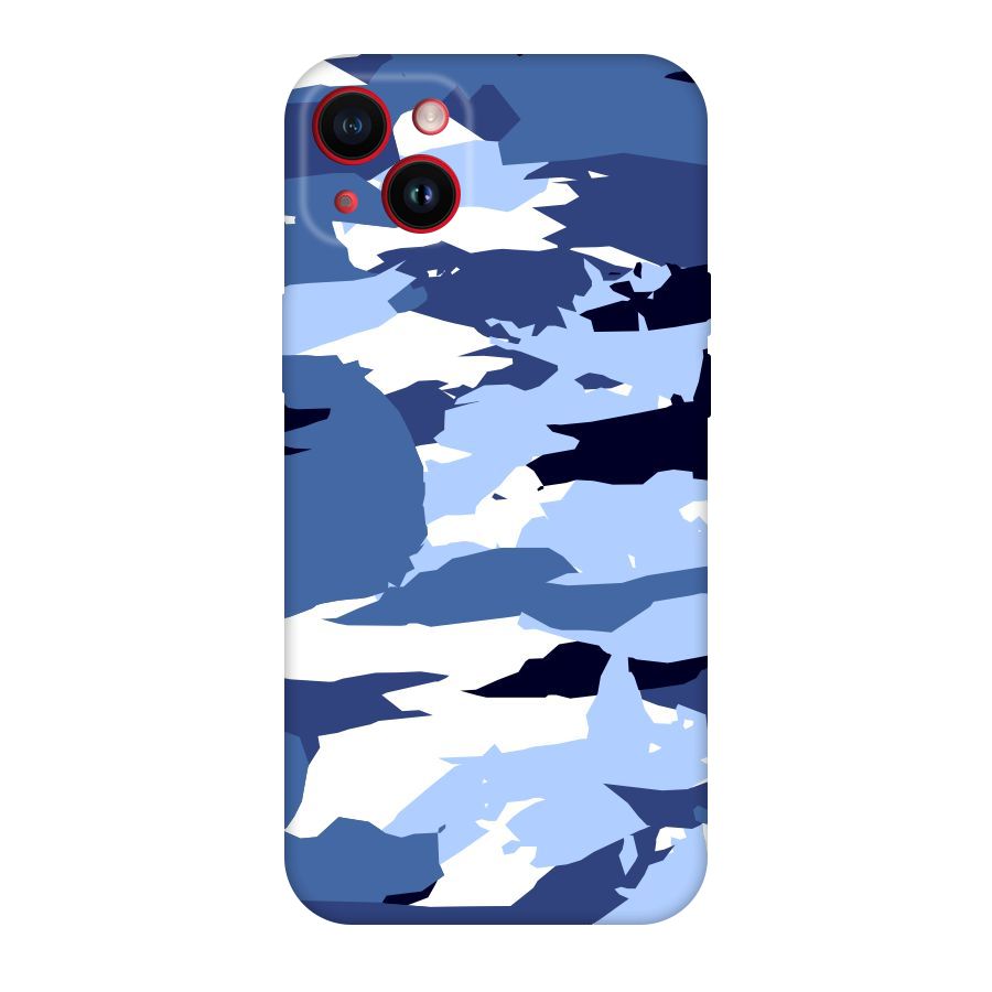 Blue White Canvas Original Polycarbonate Back Case for iPhone 14 Plus