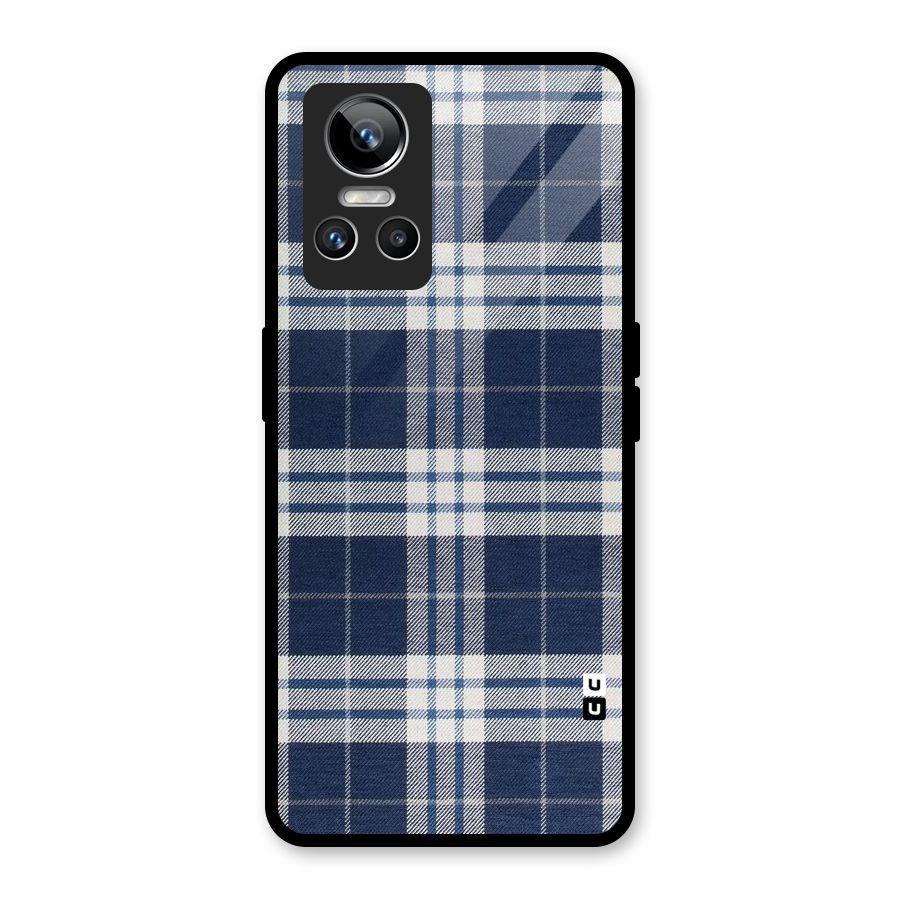 Blue White Check Glass Back Case for Realme GT Neo 3