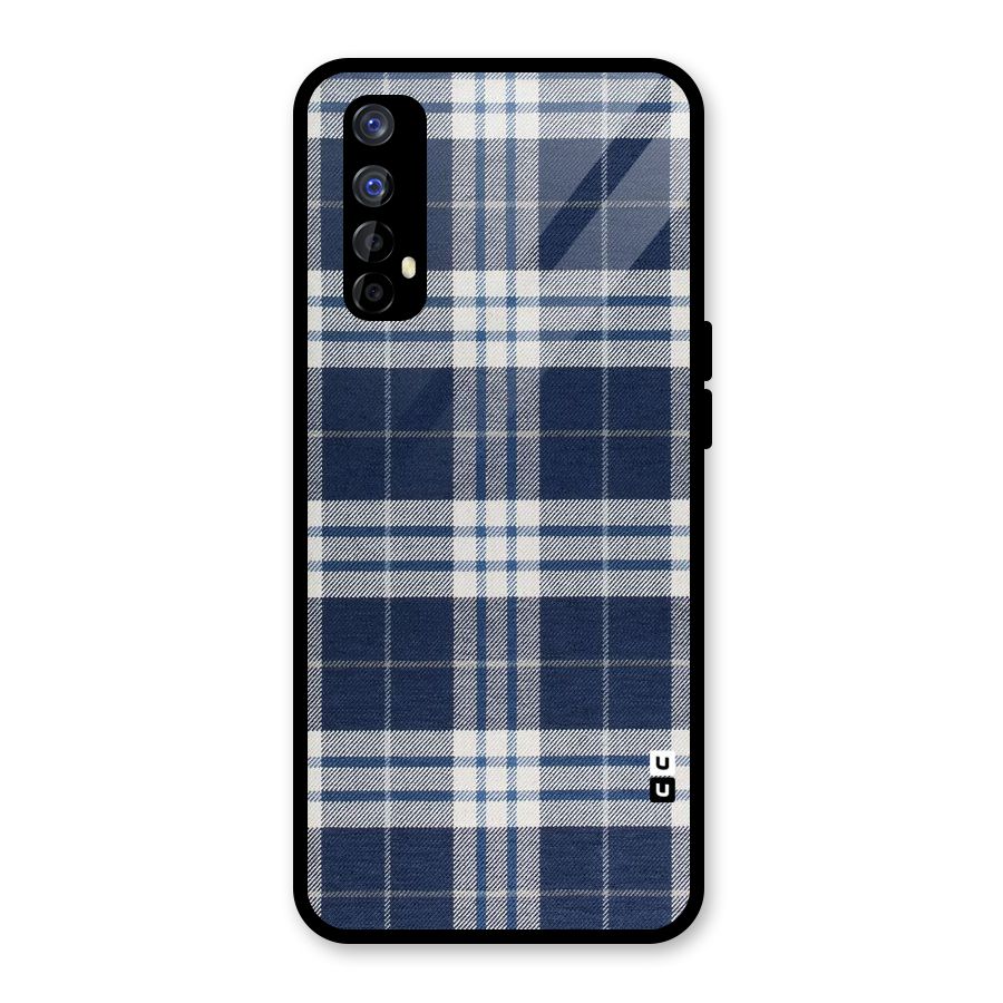 Blue White Check Glass Back Case for Realme Narzo 20 Pro