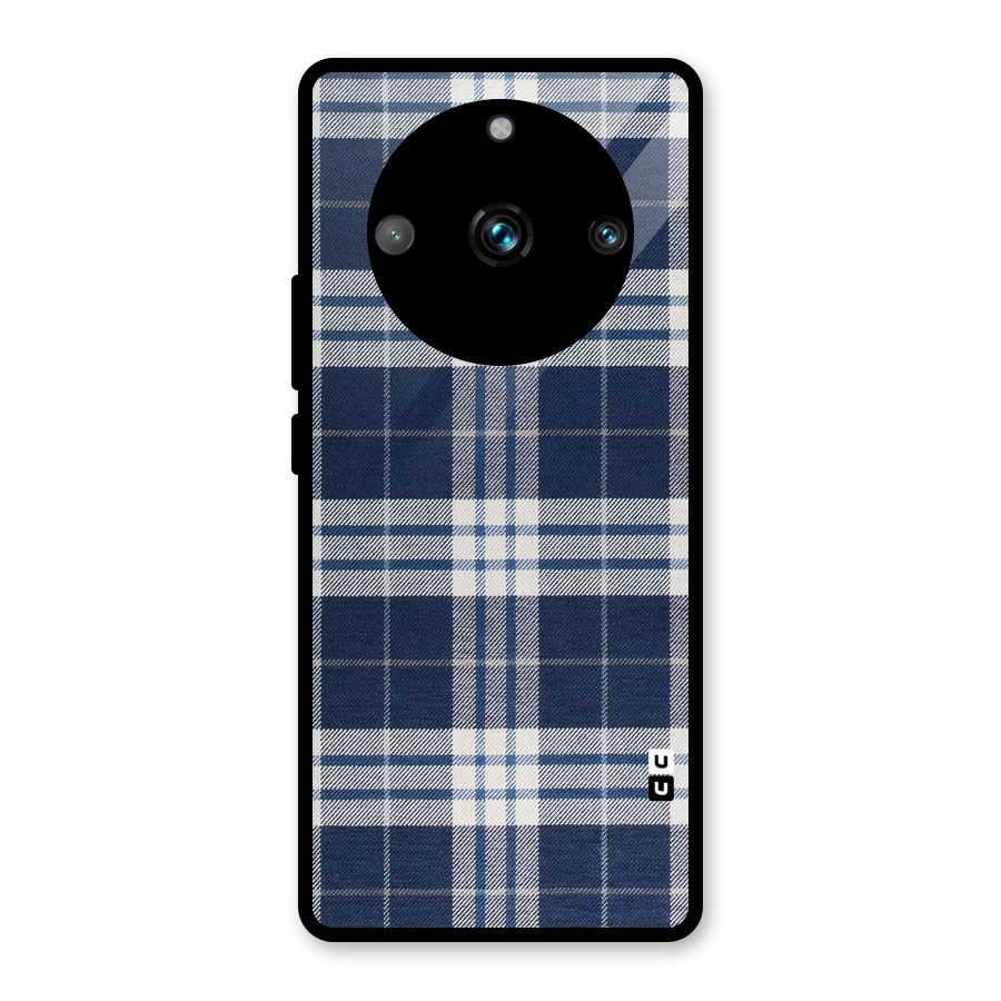 Blue White Check Glass Back Case for Realme Narzo 60 Pro