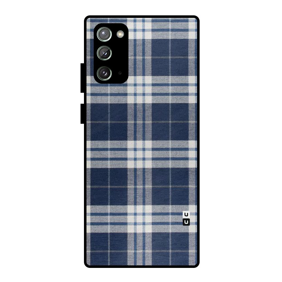 Blue White Check Metal Back Case for Galaxy Note 20