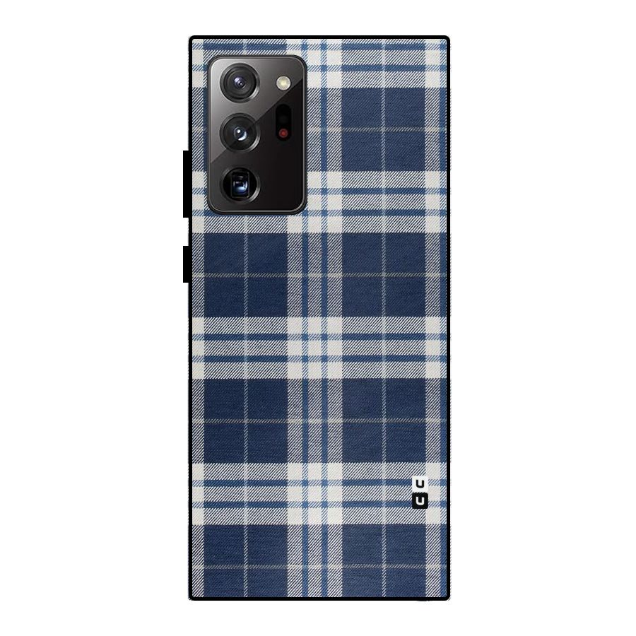 Blue White Check Metal Back Case for Galaxy Note 20 Ultra