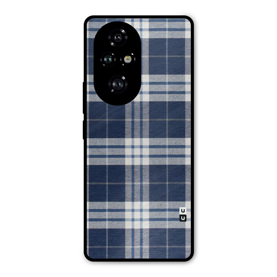 Blue White Check Metal Back Case for Honor 200 Pro