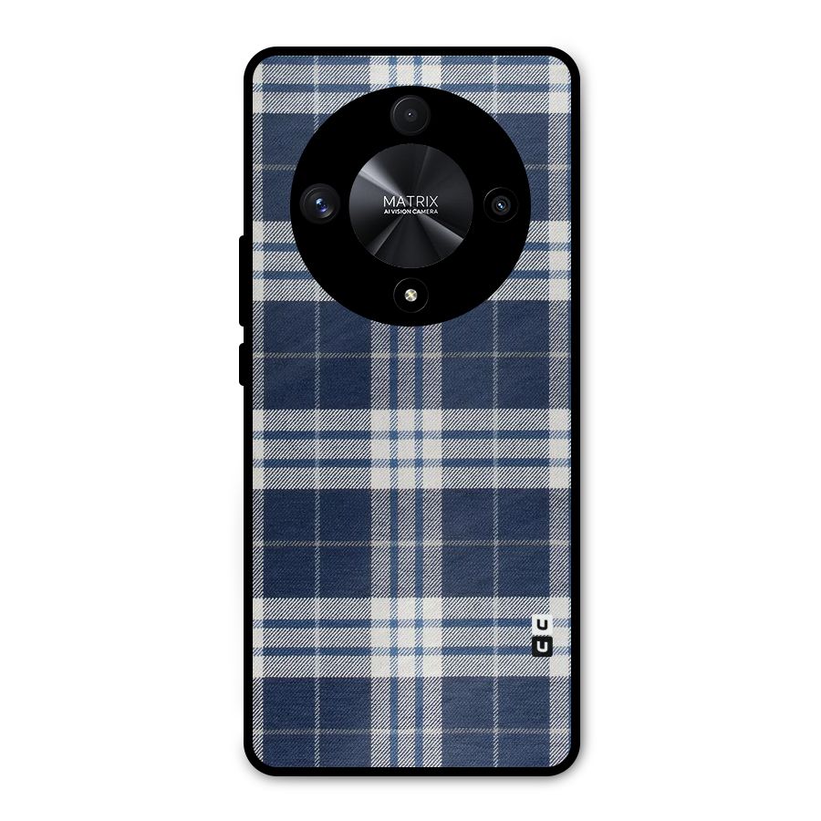 Blue White Check Metal Back Case for Honor X9b