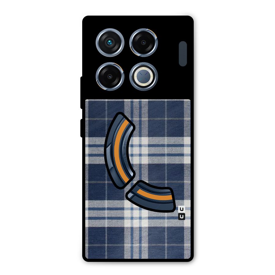 Blue White Check Metal Back Case for Infinix GT 20 Pro