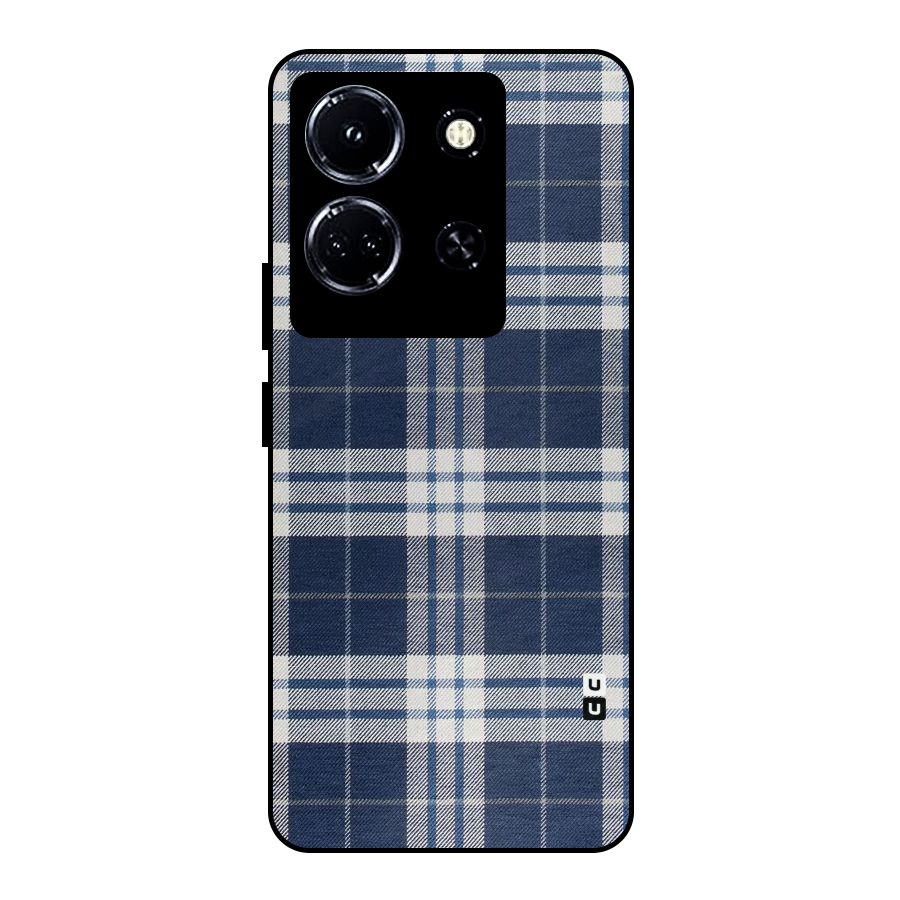 Blue White Check Metal Back Case for Infinix Note 30 5G