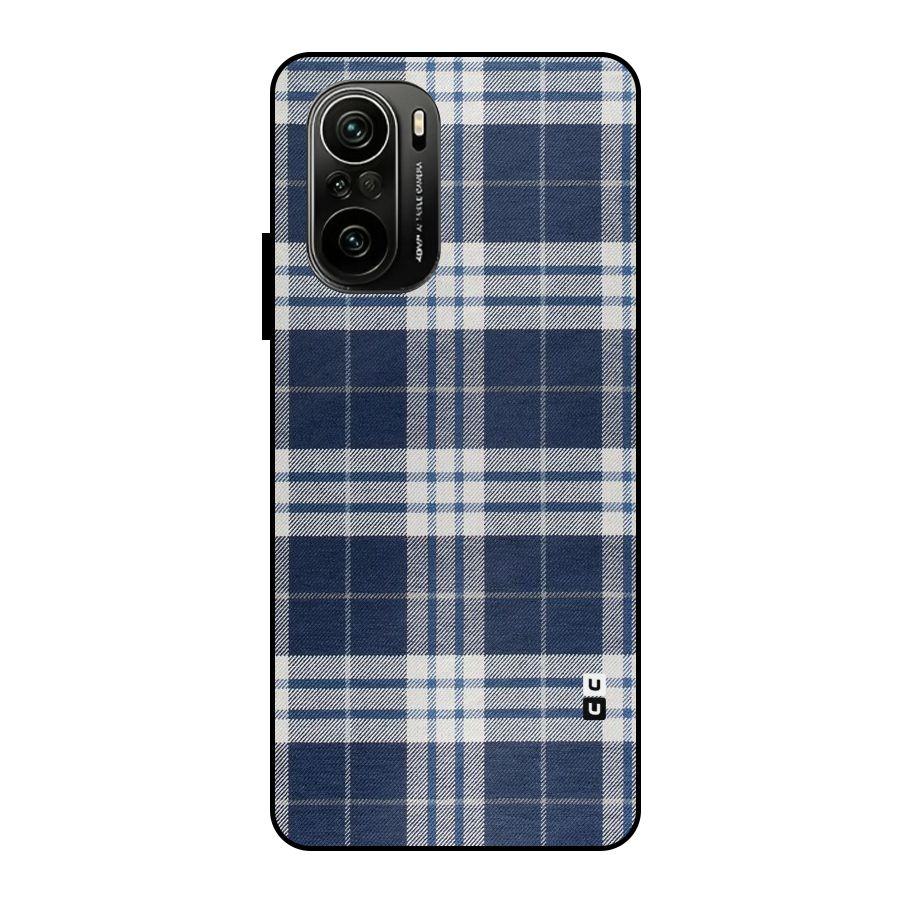 Blue White Check Metal Back Case for Mi 11x